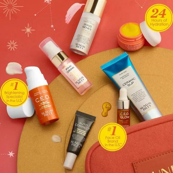 NEW IN BOX Sunday Riley 8-Pc. Mini Wake Up Weekend Skincare Set